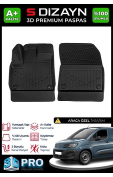 Drstuning S-dizayn Peugeot Partner Panelvan 3d Pro Havuzlu Paspas Ön 2'li 2019 Üzeri A+ Kalite