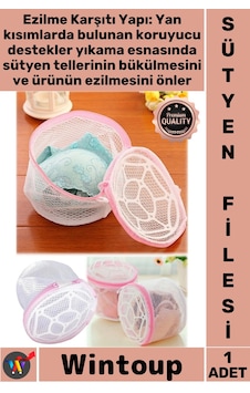 Sütyenfilesi Koruyucu Destekli Çamaşır Torbası Deforme Önleyici Sütyen İç Çamaşırı Yıkama Filesi Çok Renkli