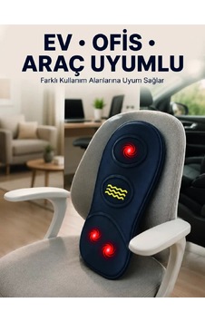 Isıtmalı Bel Masaj Minderi Ev Ofis Araç Uyumlu Titreşimli Destek Lacivert Isıtmalı Bel Masaj Minderi Ev Ofis Araç Uyumlu Titreşimli Destek Lacivert