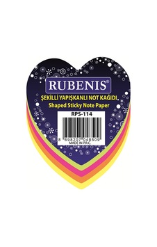 Rubenis Yapışkanlı Not Kağıdı Kalp Desenli Fosforlu 4 Renk Rps-11 Rubenis Yapışkanlı Not Kağıdı Kalp Desenli Fosforlu 4 Renk Rps-11