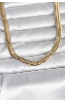 Buğz Cm 14k Gold Renk Kalın Yassı Yılan Zincir Model 45 Cm Kadın Kolye Diğer 69029868