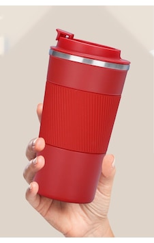 Reoona Paslanmaz 304 Çelik Termos 500 Ml Kaydırmaz Bardak Mug Kupa Kırmızı