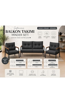 Kafe, Bahçe, Balkon Ve Teraslara Uygun 2-1-1 İçidolu Sünger Antrasit Kafe, Bahçe, Balkon Ve Teraslara Uygun 2-1-1 İçidolu Sünger Antrasit
