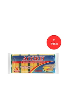 Acord Oluklu Bulaşık Süngeri 2 x 5'li Acord Oluklu Bulaşık Süngeri 2 x 5'li