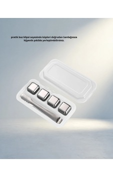 Metal Buz Küpü Seti 6 Adet Klips İle Soğutma Açık Bej