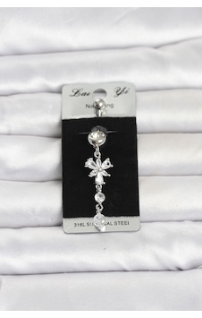 Sallantılı Zirkon Taşlı Model Göbek Piercing - Ebj260516w42324 Bakır Sallantılı Zirkon Taşlı Model Göbek Piercing - Ebj260516w42324 Bakır