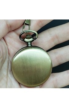 Düz Tasarım Köstekli Cep Saati Vintage Görünümlü Antik Stil Hediyelik Saat