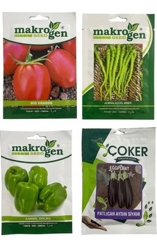 Tohum Seti Domates, Acı Kıl Biber, Dolmalık Biber, Patlıcan
