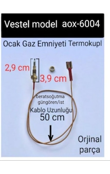 Vestel Uyumlu Ankastre Ocak Termokupl Gaz Emniyet Sensörü Model Aox-6004 Vestel Uyumlu Ankastre Ocak Termokupl Gaz Emniyet Sensörü Model Aox-6004
