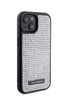 Apple Uyumlu iPhone 15 Plus Kılıf Karl Lagerfeld Taşlı Metal Logo Lisanslı Kapak Gümüş Apple Uyumlu iPhone 15 Plus Kılıf Karl Lagerfeld Taşlı Metal Logo Lisanslı Kapak Gümüş