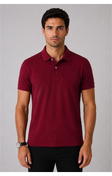 Parshey Regular Fit %100 Pamuk Polo Yaka Yarım Kollu Basic T-shirt Bordo Parshey Regular Fit %100 Pamuk Polo Yaka Yarım Kollu Basic T-shirt Bordo