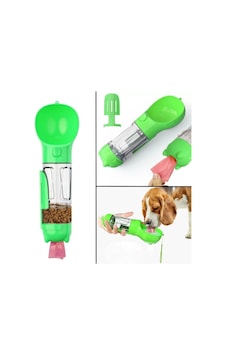 Taşınabilir Hazneli Mama Kaplı ,kaka Poşetli Kedi,köpek Suluğu-300ml
