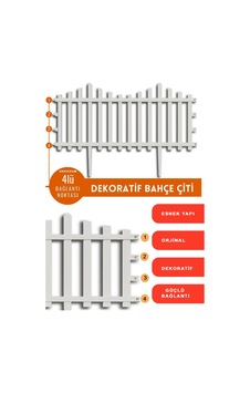 Dekoratif Bahçe Çiti, Plastik Çit, Peyzaj Çiti, Modern Bahçe Çiti 8 Adet 4,72 Metre 39x59cm Beyaz Dekoratif Bahçe Çiti, Plastik Çit, Peyzaj Çiti, Modern Bahçe Çiti 8 Adet 4,72 Metre 39x59cm Beyaz