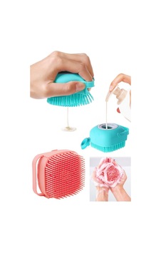 Şampuan Hazneli Silikon Peeling Duş Fırçası Karışık Şampuan Hazneli Silikon Peeling Duş Fırçası Karışık
