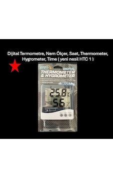 Dijital Termometre, Nem Ölçer, Saat Yeni Nesil Htc 1