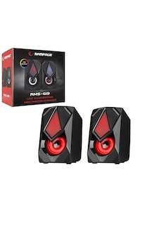 Siyah - Rgb Işıklı 1+1 Hoparlör Speakaer Set Usb Kablo 2.0 Multimedya - 5w