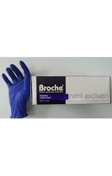 Broche Pudrasız Kobalt Mavi Nitril Eldiven 100 Adet