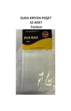 Powerex Pva Suda Eriyen Yemleme Poşeti 70x140mm 10 Adet Powerex Pva Suda Eriyen Yemleme Poşeti 70x140mm 10 Adet