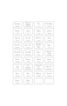Digithome 36 Adet Dikdörtgen Baharat Kavanoz Etiketi Sticker Seti 4,5x3 Cm