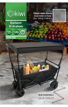 Kiwi Kfw-391 Katlanabilir Su Geçirmez Market Arabası Siyah Kiwi Kfw-391 Katlanabilir Su Geçirmez Market Arabası Siyah