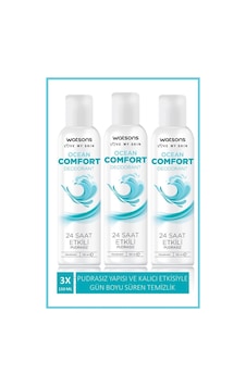 Watsons Ocean Comfort 24 Saat Etkili Pudrasız Sprey Deodorant 3 x 150 ML Watsons Ocean Comfort 24 Saat Etkili Pudrasız Sprey Deodorant 3 x 150 ML