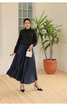 Storm Wear Kadın Pliseli Bel Lastikli Etek Lacivert Storm Wear Kadın Pliseli Bel Lastikli Etek Lacivert
