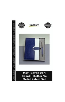 Mavi Beyaz Deri Kapaklı Defter Ve Metal Kalem Set Masa Üstü Kutu Seti Sunum Ürünü Mavi Beyaz Deri Kapaklı Defter Ve Metal Kalem Set Masa Üstü Kutu Seti Sunum Ürünü