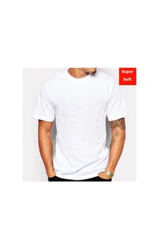 Pazarız Pembecin Basic Bisiklet Yaka Beyaz Erkek T-shirt Penye Beyaz