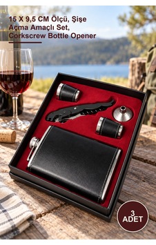3 Adet Tirbuşon Matara Seti 15 X 9,5 Cm Ölçü, Şişe Açma Amaçlı Set, Corkscrew Bottle Opener Diğer 3 Adet Tirbuşon Matara Seti 15 X 9,5 Cm Ölçü, Şişe Açma Amaçlı Set, Corkscrew Bottle Opener Diğer