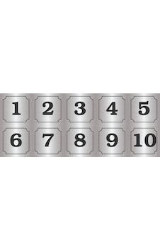 1-10 Kapı, Masa, Dolap Numarası Gümüş Metal Etiket 7x7 Cm 1-10 Kapı, Masa, Dolap Numarası Gümüş Metal Etiket 7x7 Cm