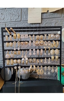 3d Baskı Küpe Standı - Küpe Organizeri, Çok Katlı Takı Standı Ve Aksesuar Düzenleyici Siyah