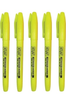 Kraf Fosforlu Kalem 2 Mm Uç No 340 Sarı 5 Adet Kraf Fosforlu Kalem 2 Mm Uç No 340 Sarı 5 Adet
