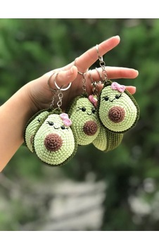 Amigurumi Organik Oyuncak - Avakado Anahtarlık Yeşil