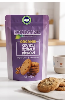 Organik Cevizli Üzümlü Bisküvi Miks 100gr