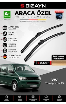 S-dizayn Volkswagen Transporter T5 7h Ön Cam Silecek Seti 2003-2009 Premium Araca Özel 60-55 Cm A+ K