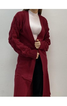 Onno Style Woman Damluzun Triko Hırka Bordo Onno Style Woman Damluzun Triko Hırka Bordo
