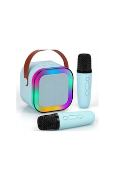 Wowkids Sy13 İki Mikrofonlu Mavi Karaoke Speaker