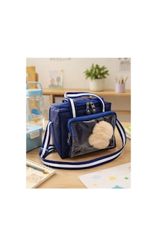 Çocuk Termal Okul Beslenme Çantası Şeffaf Cepli Peluş Aksesuarlı Omuz Askılı Lunch Bag Lacivert Çocuk Termal Okul Beslenme Çantası Şeffaf Cepli Peluş Aksesuarlı Omuz Askılı Lunch Bag Lacivert