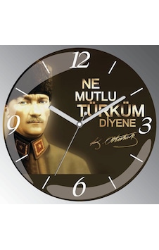 Atatürk Ne Mutlu Türküm Diyene Sessiz Duvar Saati Çok Renkli Atatürk Ne Mutlu Türküm Diyene Sessiz Duvar Saati Çok Renkli