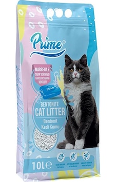Prime Marsilya Sabunu Kokulu Topaklaşan Kalın Bentonit Kedi Kumu 10 L Prime Marsilya Sabunu Kokulu Topaklaşan Kalın Bentonit Kedi Kumu 10 L