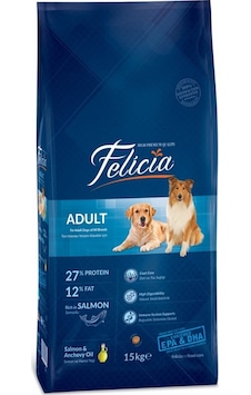Felicia Düşük Tahıllı Somonlu Yetişkin Köpek Maması 3 KG Felicia Düşük Tahıllı Somonlu Yetişkin Köpek Maması 3 KG