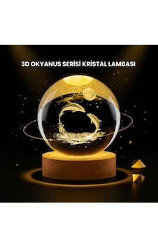 Led - 765 - Işıklı Yunus Küre Ahşap Standlı Modern - Csmo-tex - Dekoratif Aksesuar