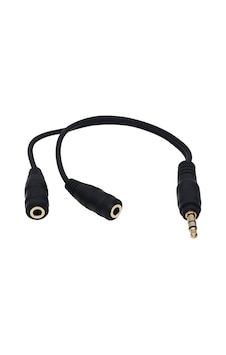 3.5 Mm Stereo Kulaklık Fişi Çoklayıcı 1 Erkek 2 Dişi 20 Cm