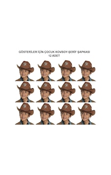 Kovboy - 813 - Şerif Şapkası Kahve 12 Adet - Kostüm, Parti Ve - Csmo-tex - Gösteri Şapkası Kovboy - 813 - Şerif Şapkası Kahve 12 Adet - Kostüm, Parti Ve - Csmo-tex - Gösteri Şapkası