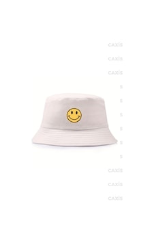 Caxis Yazlık Bucket Smile Baskılı Kova Şapka 56-58 Cm Beyaz1 Caxis Yazlık Bucket Smile Baskılı Kova Şapka 56-58 Cm Beyaz1