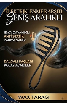 Wax Tarak Geniş Aralıklı Wax Şekil Tarağı Kıvırcık Saç Tarağı
