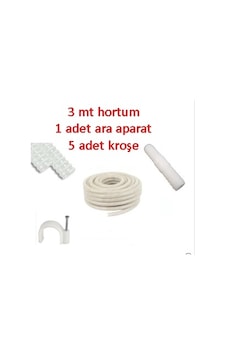 Klima Su Tahliye Hortumu 3 Metre + Ek Parça + 5 Adet Kroşe