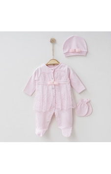 Buse&Eylül Bebe Pembe Fiyonk Detaylı Uzun Tüllü Kız Bebek 3 Parça Tulum Takımı Mevlütlük Takım-Pembe Buse&Eylül Bebe Pembe Fiyonk Detaylı Uzun Tüllü Kız Bebek 3 Parça Tulum Takımı Mevlütlük Takım-Pembe