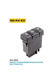 Renault 19 Cam Düğmesi Ön Sol Kapı 5 Pin Oem: 7700817339 Renault 19 Cam Düğmesi Ön Sol Kapı 5 Pin Oem: 7700817339