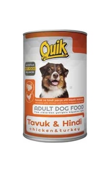 Quik Tavuklu ve Hindi Parça Etli Konserve Yetişkin Köpek Maması 415 G Quik Tavuklu ve Hindi Parça Etli Konserve Yetişkin Köpek Maması 415 G